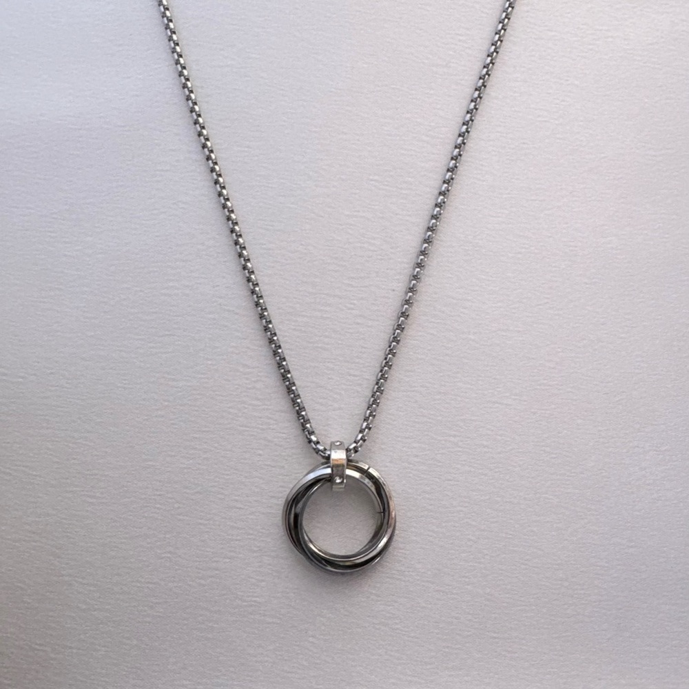 Multi Circle Pendant Necklace for Men Women,Streetwear Hip Hop Punk Unisex Style